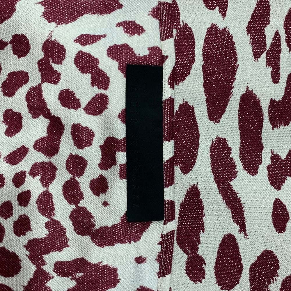 HAIDER ACKERMANN Beige Burgundy Metallic Animal Print Scarf - Picture 3 of 4